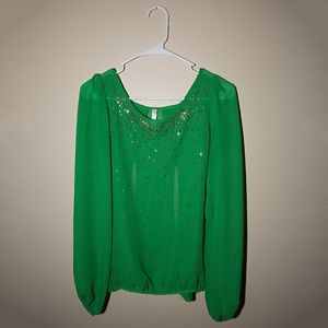 Green Long Sleeve Dress shirt